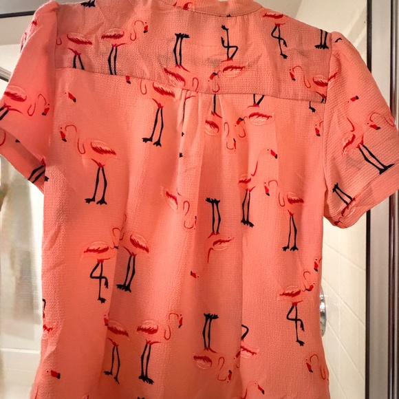 Collectif Flamingo Blouse UK size 12 or M, US Size 8 - Picture 6 of 7